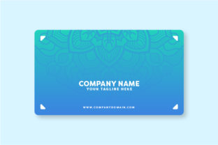 Blue Modern Business Card with Mandala Background