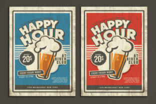 Happy Hour Vintage Flyer: A Timeless Design for Modern Use