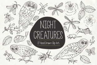 Night Creatures Clip Art Vectors